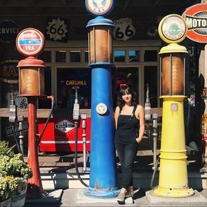 Black Straight Leg Overalls